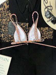 SHEIN Swim 女士度假水果印花性感比基尼上衣（印花随机）夏季 - 彩色 - 查看 2