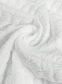 SHEIN EZwear Ladies' Fashionable Street-Style Knitted Texture Plaid Fabric Shirt And Shorts Set, Suitable For Spring And Summer - White - View 9