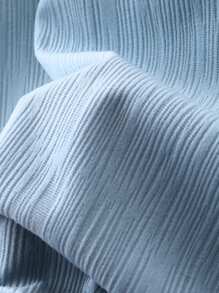 Manfinity Homme Men Plus Size Solid Color Short Sleeve Shirt And Shorts Set - Blue - View 4