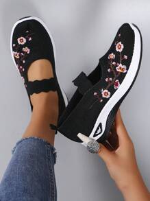 STEPREACH 秋冬女士休闲运动鞋，春季新品，网眼面料，透气舒适防滑轻便一脚蹬驾驶鞋，女士运动鞋 - 黑色 - 查看 7