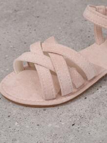 Giày sandal đế bằng quai chéo màu trơn kaki/hồng/beige thời trang dành cho nữ cỡ lớn, thích hợp cho trang phục thường ngày, đi nghỉ mát, đi biển và trang phục mùa hè. - Bụi hồng - Xem 6