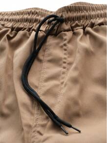 Pantalones Cargo Casuales De Color Sólido Para Hombre - Caqui - Ver 3