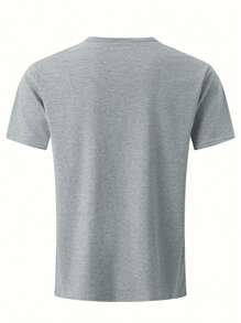 Manfinity Dauomo Camisa polo para hombre de manga corta, de unicolor y diseño simple