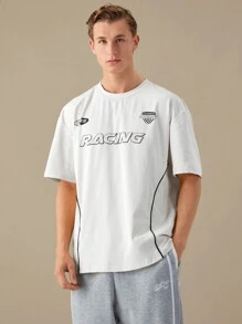 Manfinity VCAY Men Casual Letter Graphic Drop Shoulder Tee