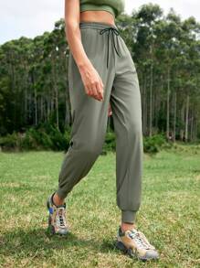 In My Nature Women's Woven Solid Color Outdoor Shorts With Pockets & Jogging Pants