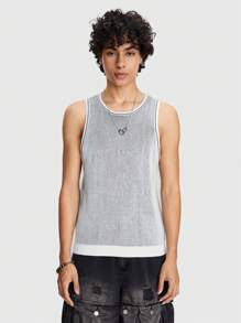 ROMWE MEN ROMWE Avant Men Fashionable And Casual Versatile Sports Style Vest - Grey - View 1