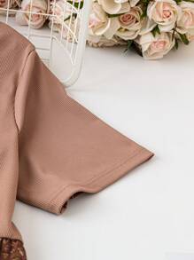 SHEIN LUNE Plus Size Round Neck Ditsy Floral Summer Short Sleeve Dress Maxi Women Outfit