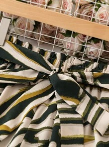 SHEIN LUNE Plus Size Women's Random Printed Simple Casual Pants For Daily Wear - Multicolor - View 3