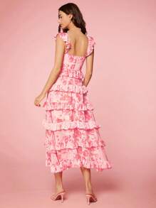 Enchnt 女士簡約日常蕾絲修飾裝飾連衣裙