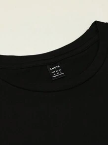 Maweii Plus Size A Short Sleeved T-Shirt With A Slogan, I WISH I HAD SEROTONIN INSTEAD OF THESE GIANT Women Graphic Tee Top For Summer - Black - View 4