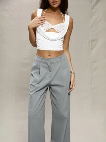 MUSERA Pantalón de pierna recta sastre para negocios, oficina y trabajo, ideal para primavera, vacaciones de verano y vacaciones