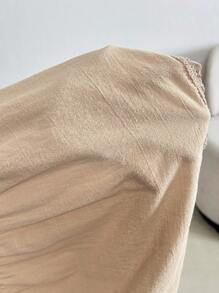 SHEIN Essnce Plus Size Summer Two Sets, Linen Short Two Sets,Summer Outfits Shorts Set ,Summer Clothes Linen Pants Petite Summer Crop Tops Linen Set,Summer Women Two Pieces Set Shorts - Khaki - View 7