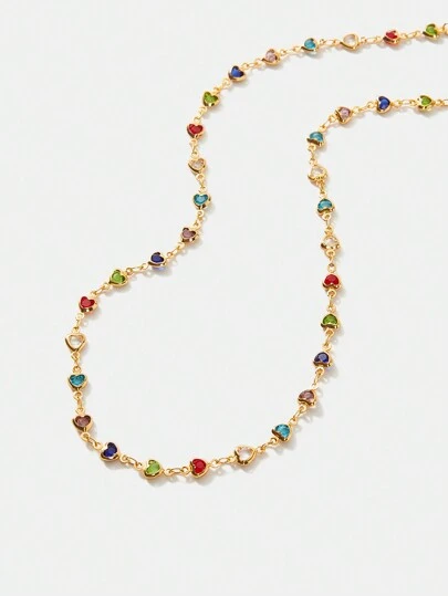 MOTF PREMIUM Collar de cadena delicada con baño de oro de 18K en forma de corazón dulce, regalo para el Día de San Valentín, Día de la Madre