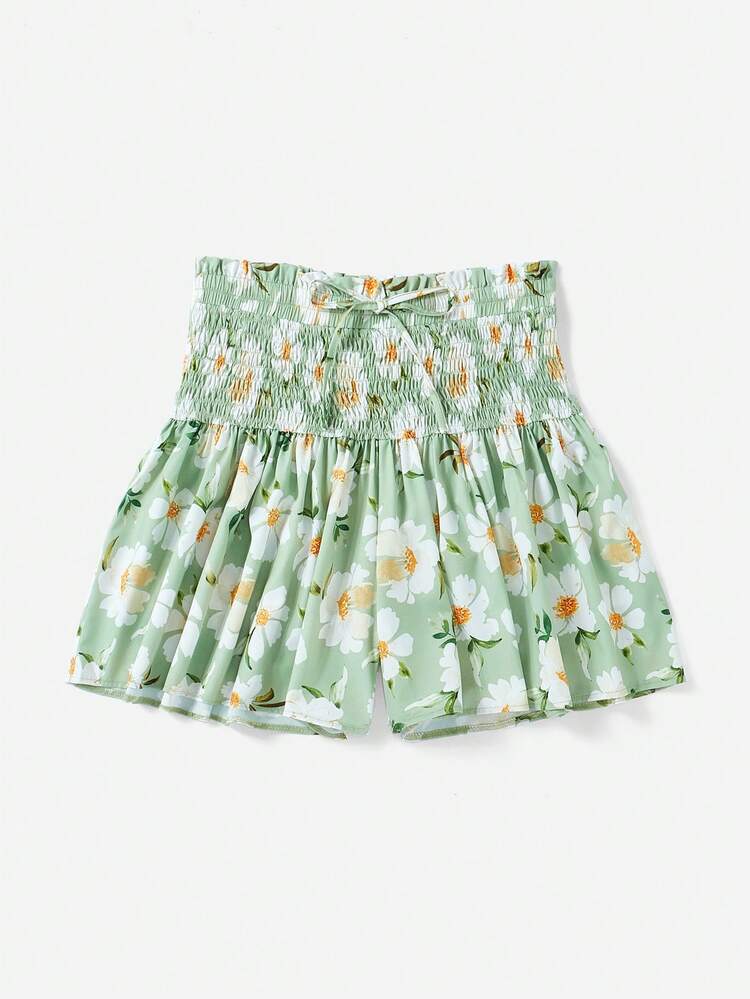 Plus Size Elegant High Waist Floral Print Shorts For Women, Perfect For Casual Outings, Beach Vacations And Dates