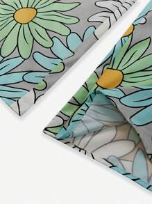 SHEIN LUNE Mouwloze jumpsuit met wijde pijpen en bloemenprint voor vakantie en vrije tijd