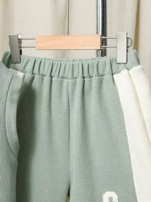 青少年男孩休閒針織2件套裝，包括毛巾刺繡連帽無袖背心和短褲，夏季 - 彩色 - 查看 5