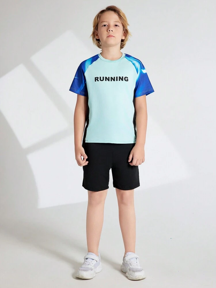 Tween Boys Sports Outfit 2Pcs/Set Short Sleeve Quick-Dry Breathable Basketball/Volleyball/Soccer Uniform, Summer
