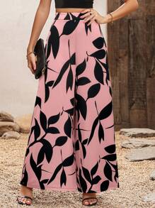 Breezaya Botanical Print Wide Leg Pants - Pink - View 4
