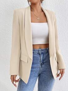 RosyDaze Ladies' Plain & Simple Daily Long Sleeve Suit Fall Cloth For Women - Apricot - View 3