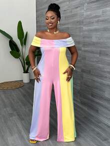 Slaydiva Bộ áo liền quần thông thường in kỹ thuật số khối màu Dopamine Crayon dành cho nữ, Xuân/Hè - Nhiều màu - Xem 3