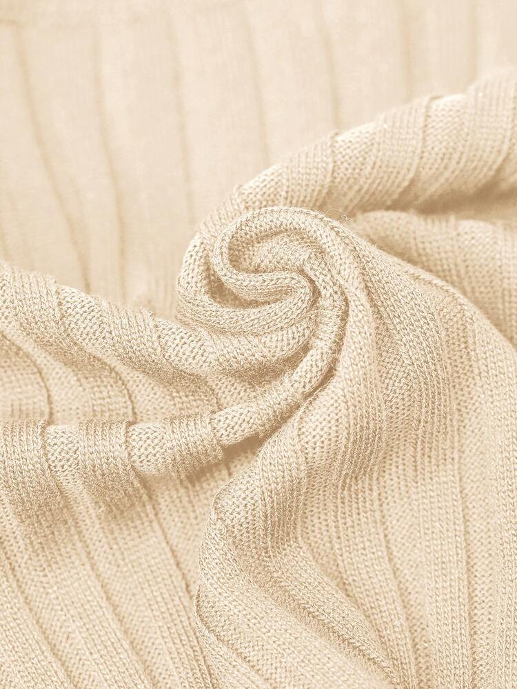 Women's Solid Color Round Neck Single-Breasted Casual Short Sleeve Knit Top, Summer