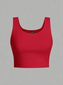 SHEIN EZwear 3pcs Women Sleeveless Round Neck Form-Fitting Casual Cropped Tank Tops, Summer