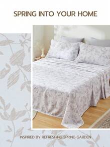 2/3pcs Supersoft Reversible Floral Print Duvet Cover Bedding Set, Vacay Style Lightweight Cloud-Like Feel Bedding, Wrinkle-Resistant, Shrink-Resistant, Duvet Cover*1 Pillowcase*1/2,Perfectly Fits Twin Full King Queen All Size Bed