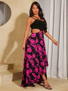 SHEIN SXY Mono casual y simple de mujer estilo BOHO con estampado floral para uso diario en vacaciones de verano en la playa