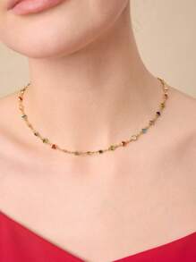 MOTF PREMIUM 18K GOLD PLATED SWEET HEART DELICATE CHAIN NECKLACE, VALENTINES, MOTHER'S DAY, MOM GIFT - Multicolor - View 5