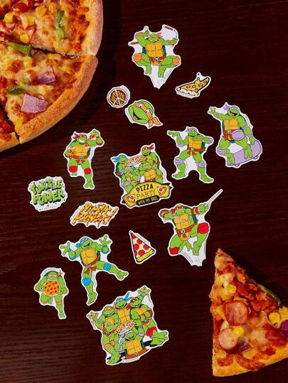 TEENAGE MUTANT NINJA TURTLES | SHEIN Paquete de pegatinas con patrón de alfabeto de dibujos animados