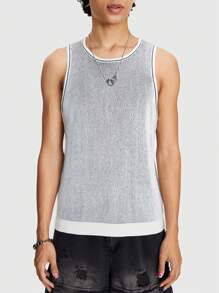 ROMWE MEN ROMWE Avant Men Fashionable And Casual Versatile Sports Style Vest - Grey - View 5