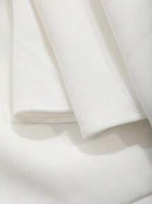 DAZY Damen Kleid mit V-Ausschnitt, kurzen Ärmeln, asymmetrischem Rüschensaum, elegantes Kleid mit Rüschenverzierung, Abendkleid, Strandkleid