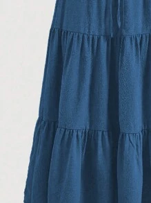 Mulvari Plus Size Summer Casual Solid Color Skirt