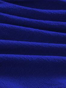 Mulvari 大尺碼女士簡約純色日常裙 - 寶藍色 - 查看 6