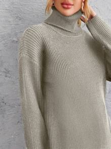 Suéter Negro De Manga Larga - Beis - Ver 5