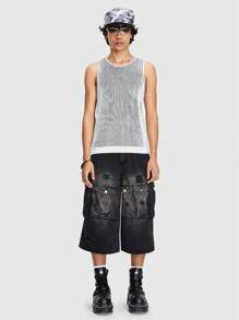 ROMWE MEN ROMWE Avant Men Fashionable And Casual Versatile Sports Style Vest - Grey - View 2