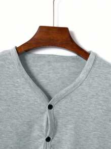 Manfinity Dauomo Camisa polo para hombre de manga corta, de unicolor y diseño simple
