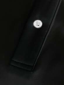 Claim Dot Men's Fashionable Color-Block Printed Short-Sleeve Polo Shirt, Men's Polo Shirt, New York Polo Shirt - Black and White - View 3