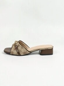 Damen Mode Plateau Sandaletten mit glänzendem Leder, Farbblock bedruckte Quadratische Zehen Slip-On Lässig Strandkleid Sandaletten