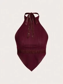 SHEIN ICON Ladies' Solid Color Simple Daily Open Shoulder Camisole Top