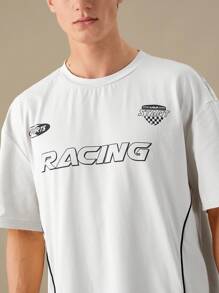 Manfinity VCAY Men Casual Letter Graphic Drop Shoulder Tee