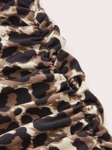 Sweetra Women's Fashionable Leopard Print Ruched Fish Tail Skirt Maxi Women Outfit