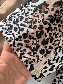 3 cái/bộ Áo thun ngắn tay hình cây & da báo cho bé trai thoáng khí và thoải mái với quần short, thích hợp cho mùa xuân và mùa hè - Nhiều màu - Xem 3