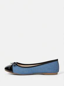 CUCCOO DOLLMOD Women Bowknot Decorated Simple Daily Flat Shoes - Blue - View 9