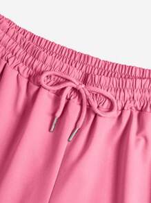 INAWLY Women's Simple Printed Short Sleeve T-Shirt And Shorts Set - Multicolor - View 3