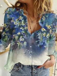 Women Floral Print Shirt, Spring/Summer