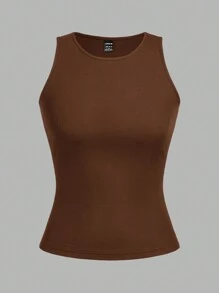 SHEIN EZwear 2 件套女士休闲性感短款紧身圆领吊带背心，适合夏季 - 彩色 - 查看 8