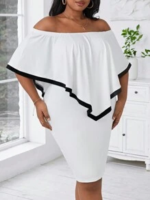 SHEIN Lady 大碼白色上衣畢業禮裙，白色短款性感連身裙，夏季連衣裙，女士坦克裙裝，畢業禮服美國，高個子女士夏季裝，節日裝扮，夏季服裝，音樂節服裝，長款女士裙子，婚禮晚宴禮服，夏季女裝 - 黑與白 - 查看 4