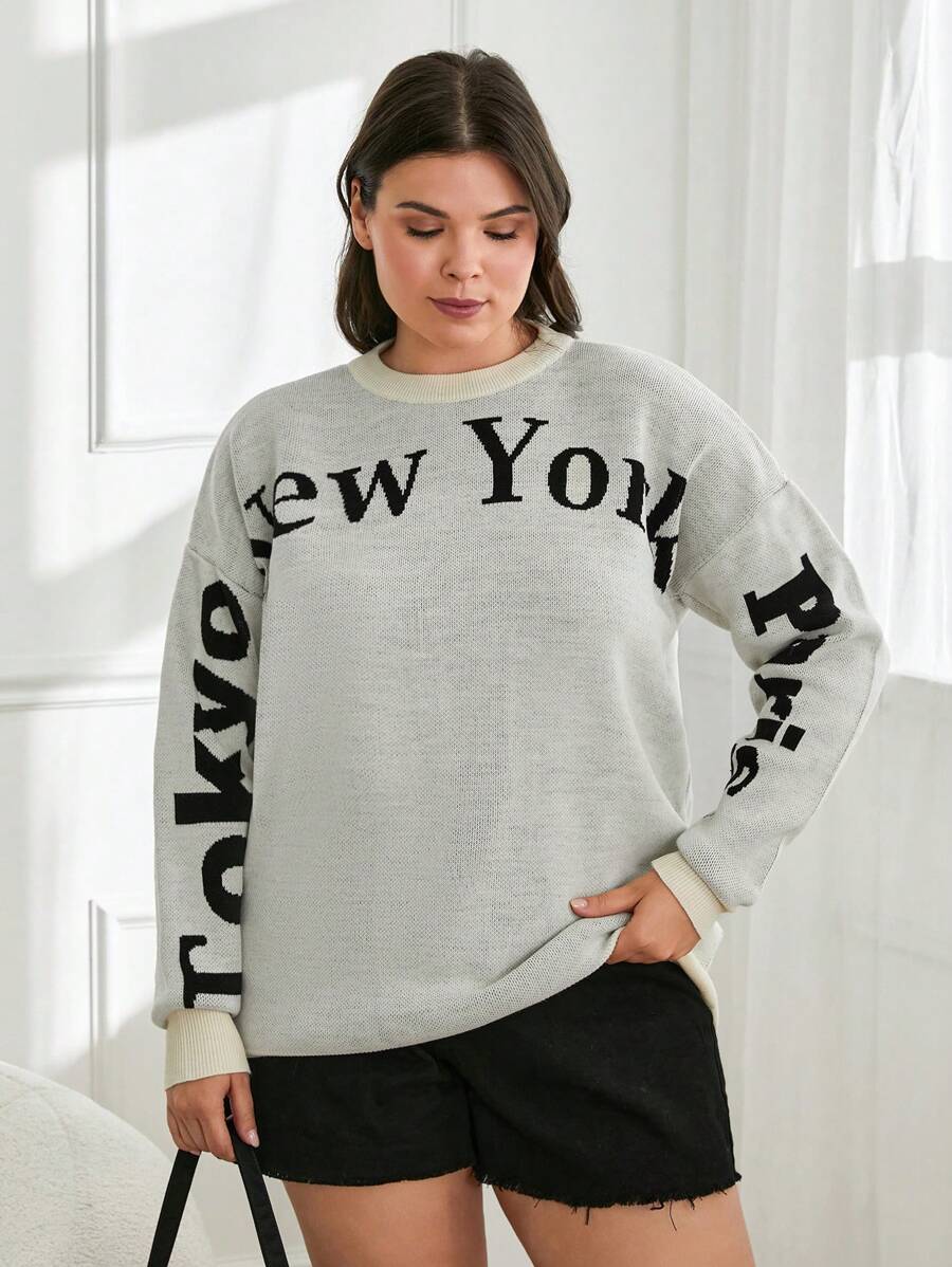 RueChic PULLOVER MIT BUCHSTABEN IN ÜBERGRÖSSE