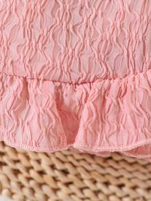 Elegant Double-Layer Ruffle Top With Stylish Skirt For Baby Girl - Pink - View 6